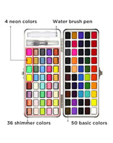 Seamiart Solid Watercolor Paints 90 Color set of  Basic, Shimmer and Neon